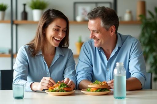 Workers enjoying a lunch-and-learn session on corporate wellness.